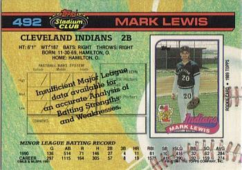 Mark Lewis  baseball card collectible - Main Image 2
