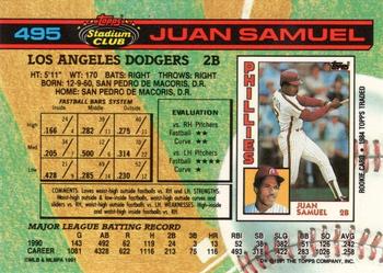 Juan Samuel  baseball card collectible - Main Image 2