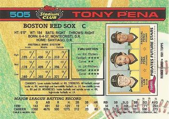 Tony Pena  baseball card collectible - Main Image 2