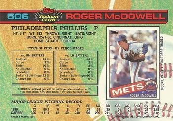 Roger McDowell  baseball card collectible - Main Image 2