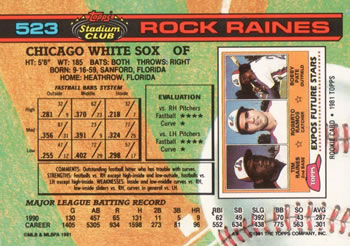 Rock Raines  baseball card collectible - Main Image 2