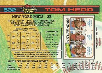 Tom Herr  baseball card collectible - Main Image 2