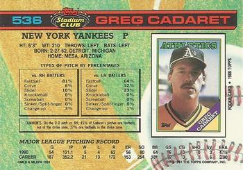 Greg Cadaret  baseball card collectible - Main Image 2