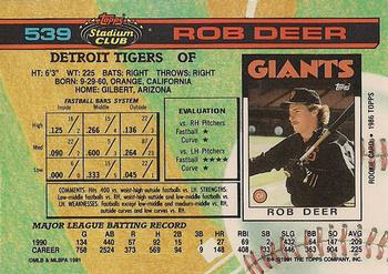 Rob Deer  baseball card collectible - Main Image 2