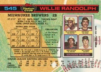 Willie Randolph  baseball card collectible - Main Image 2