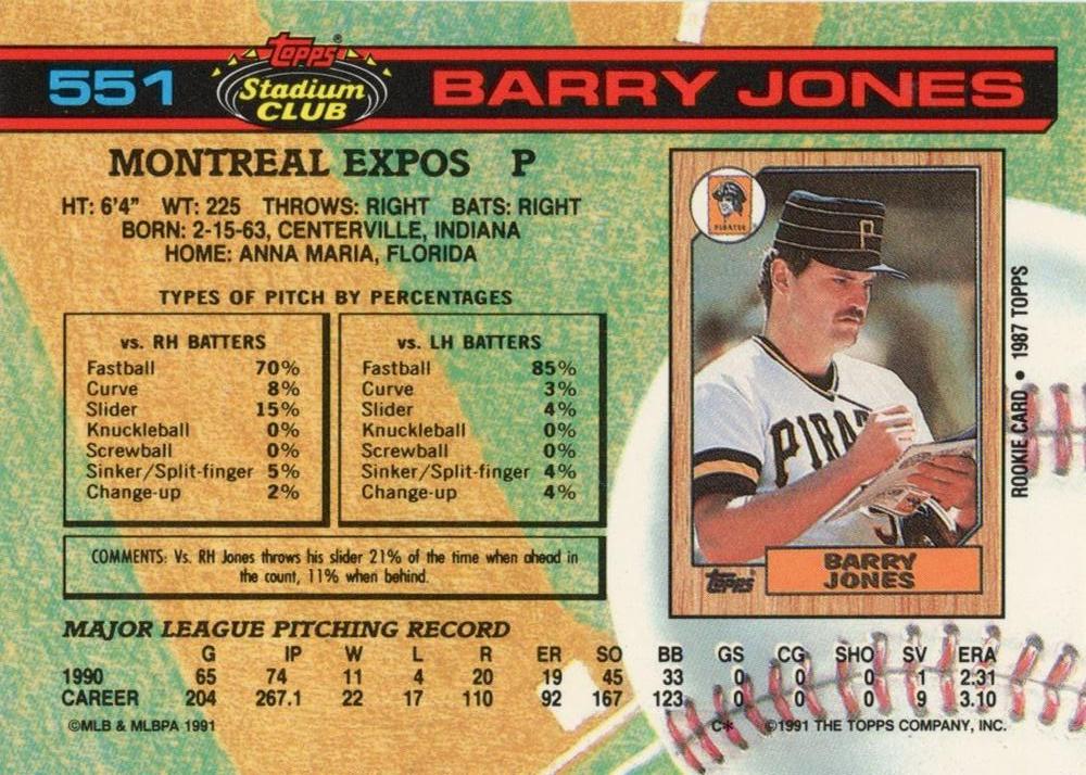 Barry Jones  baseball card collectible - Main Image 2