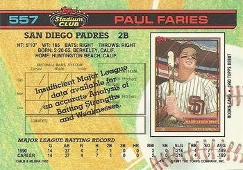 Paul Faries  baseball card collectible - Main Image 2