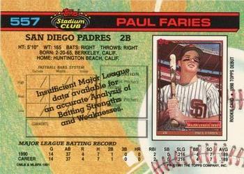 Paul Faries  baseball card collectible - Main Image 2