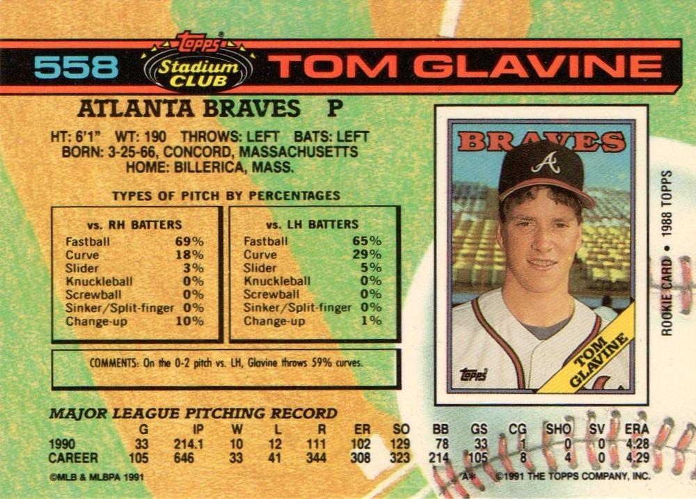 Tom Glavine  baseball card collectible - Main Image 2