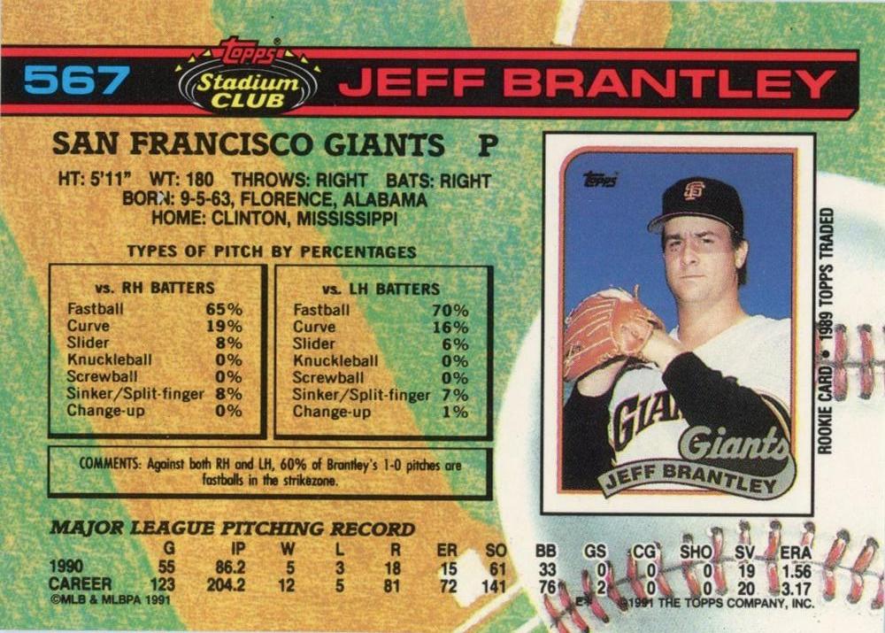 Jeff Brantley  baseball card collectible - Main Image 2