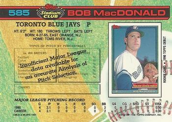 Bob MacDonald  baseball card collectible - Main Image 2