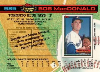 Bob MacDonald  baseball card collectible - Main Image 2