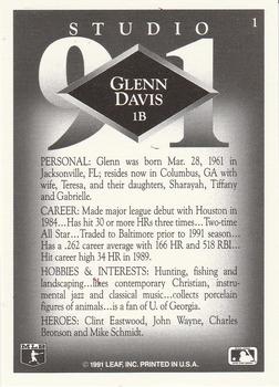 Glenn Davis  baseball card collectible - Main Image 2