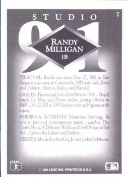 Randy Milligan  baseball card collectible - Main Image 2