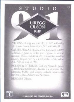 Gregg Olson  baseball card collectible - Main Image 2