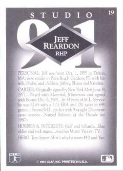 Jeff Reardon  baseball card collectible - Main Image 2