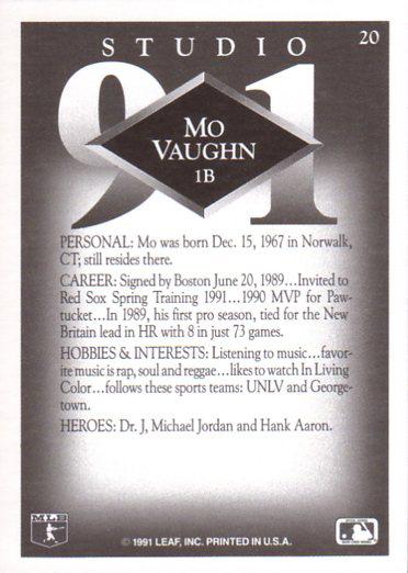 Mo Vaughn  baseball card collectible - Main Image 2