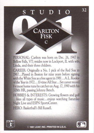 Carlton Fisk  baseball card collectible - Main Image 2