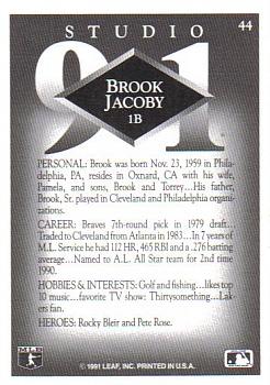 Brook Jacoby  baseball card collectible - Main Image 2