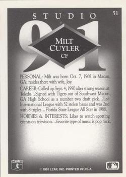 Milt Cuyler  baseball card collectible - Main Image 2