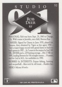 Rob Deer  baseball card collectible - Main Image 2