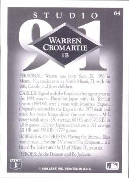 Warren Cromartie  baseball card collectible - Main Image 2