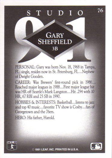 Gary Sheffield  baseball card collectible - Main Image 2