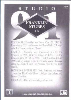 Franklin Stubbs  baseball card collectible - Main Image 2