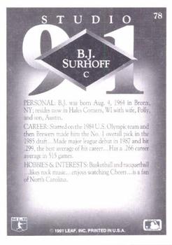 B.J. Surhoff  baseball card collectible - Main Image 2