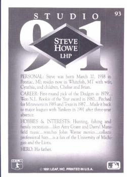 Steve Howe  baseball card collectible - Main Image 2