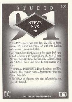 Steve Sax  baseball card collectible - Main Image 2