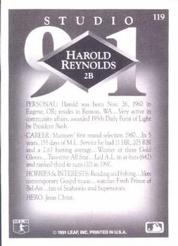 Harold Reynolds  baseball card collectible - Main Image 2