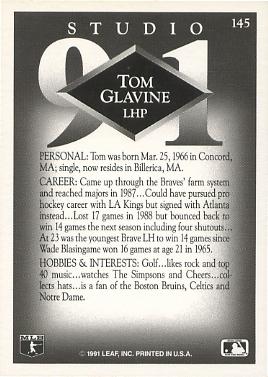 Tom Glavine  baseball card collectible - Main Image 2