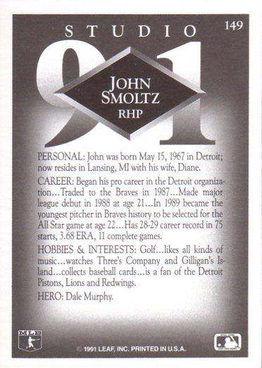 John Smoltz  baseball card collectible - Main Image 2