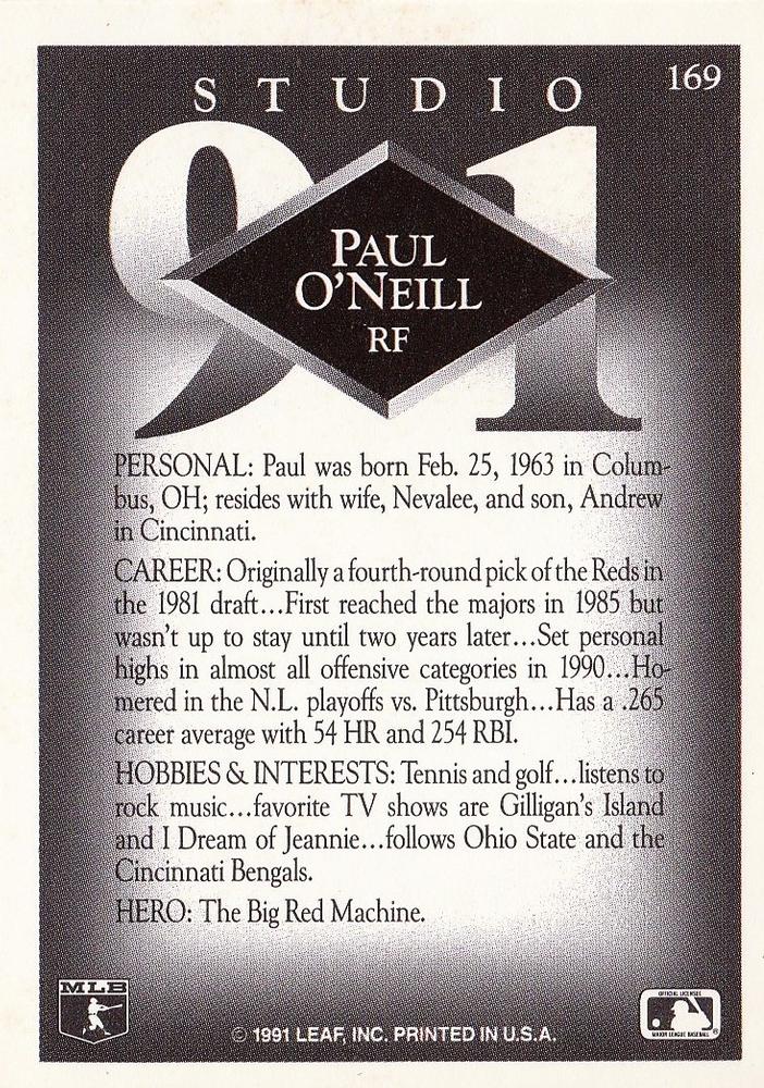 Paul O’Neill  baseball card collectible - Main Image 2