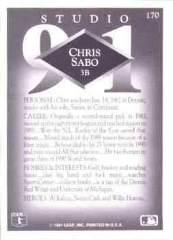 Chris Sabo  baseball card collectible - Main Image 2