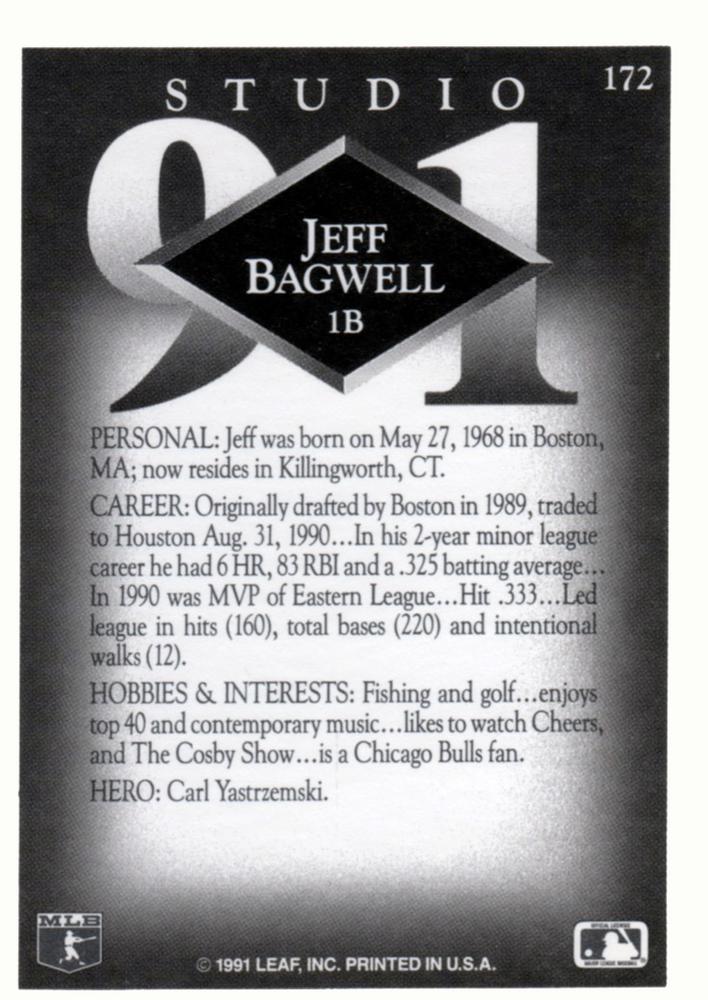 Jeff Bagwell  baseball card collectible - Main Image 2