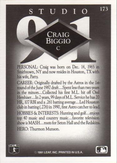 Craig Biggio  baseball card collectible - Main Image 2