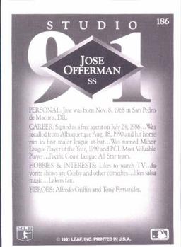 Jose Offerman  baseball card collectible - Main Image 2