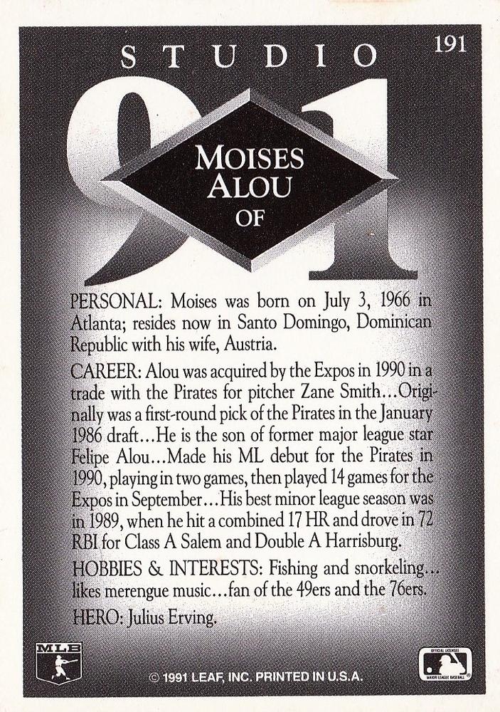 Moises Alou  baseball card collectible - Main Image 2