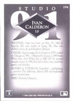 Ivan Calderon  baseball card collectible - Main Image 2
