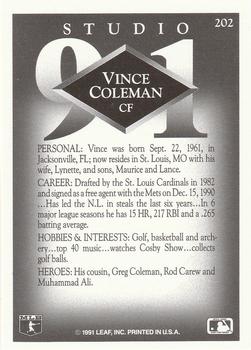 Vince Coleman  baseball card collectible - Main Image 2