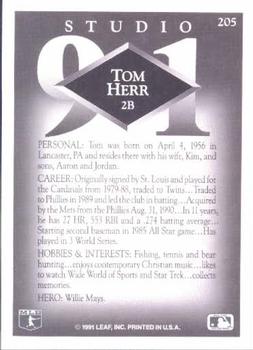 Tom Herr  baseball card collectible - Main Image 2