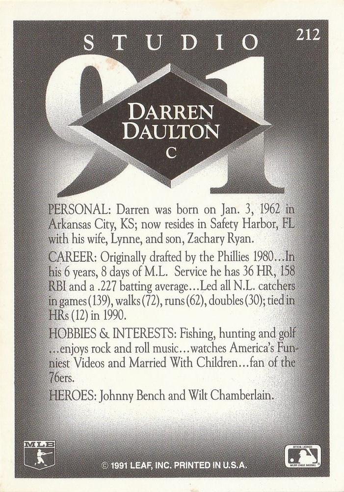 Darren Daulton  baseball card collectible - Main Image 2
