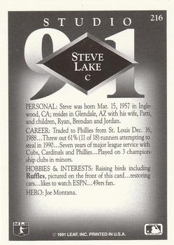 Steve Lake  baseball card collectible - Main Image 2