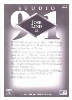 Jose Lind  baseball card collectible - Main Image 2