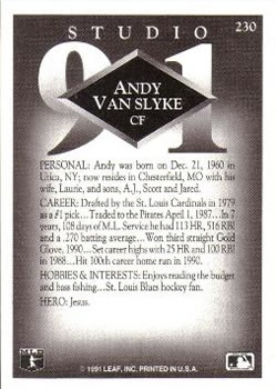 Andy Van Slyke  baseball card collectible - Main Image 2