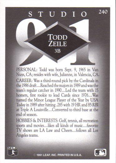 Todd Zeile  baseball card collectible - Main Image 2