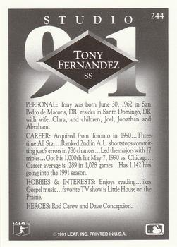 Tony Fernandez  baseball card collectible - Main Image 2