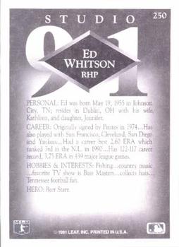 Ed Whitson  baseball card collectible - Main Image 2